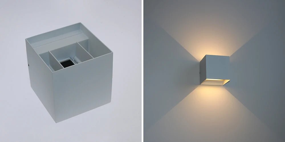 Applique Murale Extérieure, Intérieur Étanche Moderne Carré en Aluminium. - luminacry