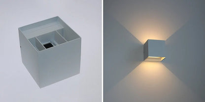 Applique Murale Extérieure, Intérieur Étanche Moderne Carré en Aluminium. - luminacry