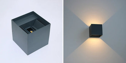 Applique Murale Extérieure, Intérieur Étanche Moderne Carré en Aluminium. - luminacry