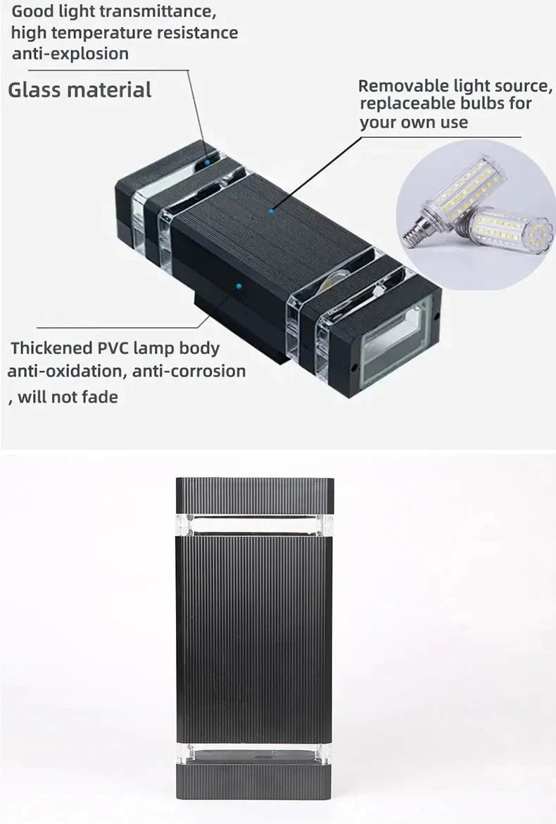 Appliques Mural Rectangulaire, intérieur, extérieures, à l'LED étanche ! - luminacry