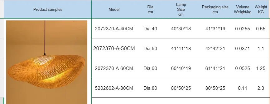 Luminaire suspendu LED en bambou fait à la main - luminacry